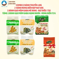 [Free 1 pack] Combo of 2 FnV Boat Cakes 60g + 2 Seaweed Cakes with Nuts 60g + 1 Sprouted Rice Cake 7