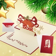 3D Pop Up Handmade Christmas Card Christmas Bell Party Invitations Greeting Card Gift