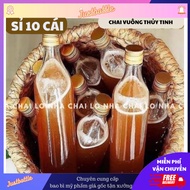 (Wholesale 10 PCS) Square Glass Honey Bottles 250Ml 500Ml 1000Ml 1L.Cheap and Beautiful Fish Sauce C