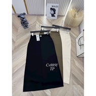 QC L1 8891 long A-line office skirt