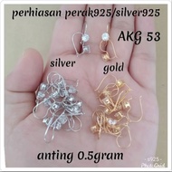 DESY EARRINGS 0.5 GR GENUINE 925 SILVER GOLD PLATED 925 silver earring 925 silver original