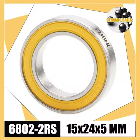 6802-2RS Stainless Bearing 15*24*5 mm ( 1 PC ) ABEC-3 6802 RS Bicycle Hub Front Rear Hubs Wheel 15 2