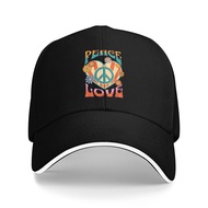 Retro Peace Love Peace Sign 60S 70S New Arrival Fashion Baseball Cap