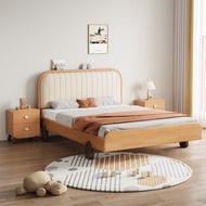 【Free Shipping&amp;Installation】Solid Wooden Bed Frame Children's bed frame Single/Super Single/Queen/King Size Bedframe With Mattress Wooden Bedframe