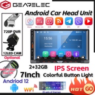 GEARELEC 7003 7 Inch Android 12 Car Radio Bluetooth WiFi GPS Navigation AUX Input FM Radio Receiver