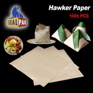 [100pcs] Hawker Paper/Food Paper Wrap/Kertas Minyak Bungkus Makanan/Nasi Lemak Kertas Balut Burger/T