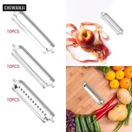 [CHiWANJi] 10x Stainless Steel Interchangeable Peeling Blades 5.6cm Kitchen Tools for Apples Asparag