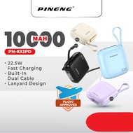 [NEW] Pineng PN-833PD Built-In Cable 22.5W 10000mAh Fast Charge Powerbank Pineng Powerbank