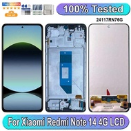6.67 AMOLED สำหรับ Redmi Note 14 4G จอแสดงผล LCD ชิ้นส่วนทดแทนการกำหนดตำแหน่งแผงหน้าจอสัมผัสพร้อมกรอ