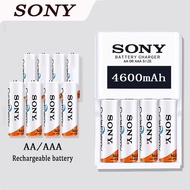 12pcs AA AAA SONY Rechargeable Battery Large mah 4600mAh NIMH battery Fast charging 4-slot battery c