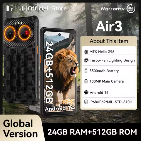 IIIF150 Air3 Rugged Smartphone 12GB 512GB Mobile Phone Android 14 100MP Camera Dynamic Island UltraT