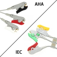 ECG EKG CableAHA Specification 3/5 Lead Wire with Clip/Snap Use for Human ECG Data Monitoring Workst