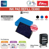 Ink Pad/Cartridges Refill for Self Inking Stamps - Shiny Dater Printer S-300 (Black, Blue & Red)