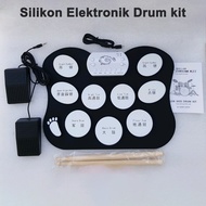 Silicone Electronic Drum kit student beginner hand roll drum portable folding adult electronic drum