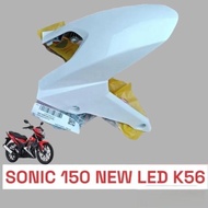MERAH (HUA LI) FRONT FENDER a AND B SONIC 150 LED K56 BLACK WHITE RED BLACK DOFF WIN BRAND
