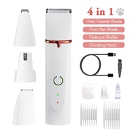 4 IN1 pet electric hair clipper grooming machine dog and cat hair clipper USB rechargeable pet clipper nail clipper hair trimmer foot hair