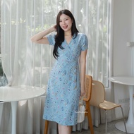 Natalie dress (Vanilla Chapters) - เดรสลายดอกผ้าเกาหลี