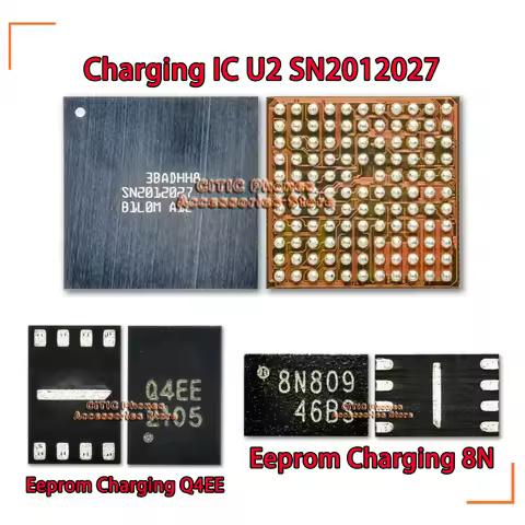 1-30Pcs/Lot New Original U2 SN2012027 +8N( Q4EE) Eeprom Charging IC Set For iPhone 15 Series 15Pro 1