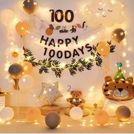 ((Discount) Mori Style Birthday Decoration Baby Hundred Days Hundred Days Banquet 100 Days Commemora