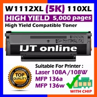 W1112A W1112X W1112XL W1112XXL Compatible Black Toner For HP Laserjet 108 108A 108w HP 136 136a MFP 