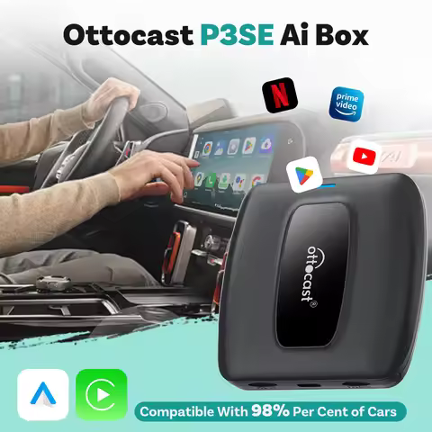 OTTOCAST Express P3 SE CarPlay AI Box Wireless CarPlay Android Auto Adapter Video Box YouTube/Netfli