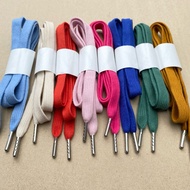 KATUN Flat cotton shoelaces, silver metal aglet, flat shoelaces 120 cm long, various colors