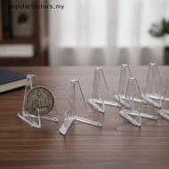 [Popularfactors] Triangular Acrylic Card Display Stand 10 Pa Mini Clear Holder for Exhibition Booth 