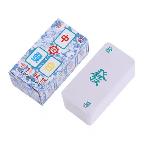 Travel Mini Mahjong Blue and White Porcelain Mahjong Compact Chinese