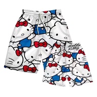 hellokitty裤子凯蒂猫夏季宽松沙滩裤男百搭潮流情侣休闲五分短裤 Hello Kitty pants, Hello Kitty summer loose beach shorts for men
