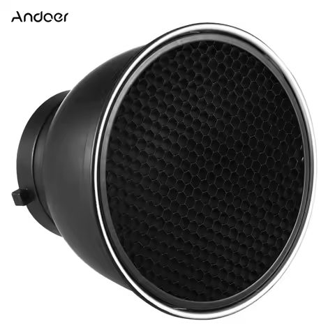 Andoer 7” Standard Reflector Diffuser Lamp Shade Dish w/ 60° Honeycomb Grid for Bowens Mount Studio 
