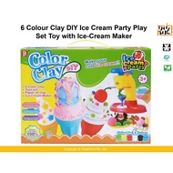 6 Colour Clay DIY Ice Cream Party Play Set Toy with Ice-Cream Maker