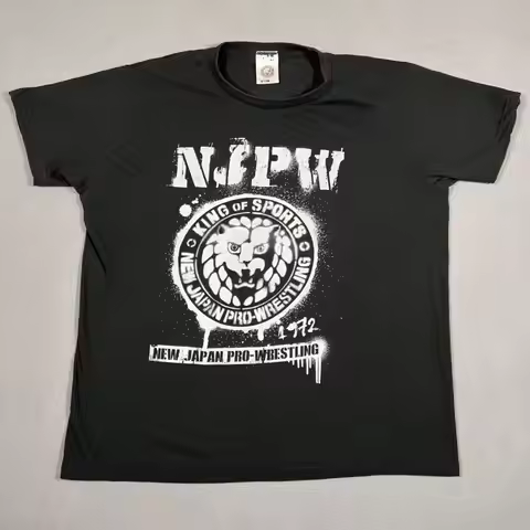 NJPW New Japan Pro Wrestling T-Shirt King of Sports Black Lion 1972 Graphic XL