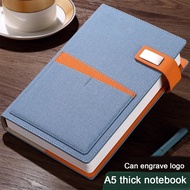 (Can Engrave Logo) A5 thickened business-grade cloth-textured notebook Work journal, meeting minutes
