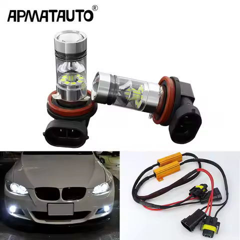 2x H11 LED Bulbs 100W For Fog Lights No Error For BMW E71 X6 M E70 X5 E83 F25 X3 2004 For E53 X5 200