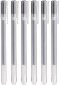 Muji Gel Ink Ballpoint Pen 6-Pieces Set, 0.5 mm Nib Size, Black