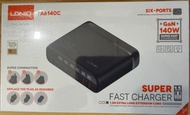100%全新原裝未拆封 LDNIO A6140C 140W GaN 氮化鎵 6-port 3C+3A Super Fast Charger 火牛 快速充電器 電源轉換器 連1.5米延長線