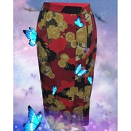 Japanese Fan Pattern Pleated Side Skirt