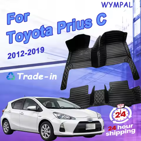 Car Floor Mats For Toyota Prius C Aqua NHP10 2012~2019 Carpets Rugs Luxury Leather Mat Rugs Car Acce