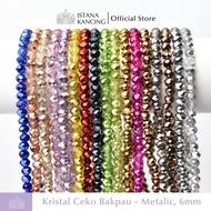 Czech Crystal Beads 6mm Czech Bapau Metallic Grade A Round Beads Per String | Istanakancing.id