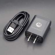 18W Fast Turbo Charger QC3.0 EU US Wall Power Adapter 1M Type C Cable For Motorola Moto G34 G53 E32 