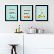30X40CM ART PRINTS WITH FRAMES (HOME A) SET OF 3 Wall Decoration Poster