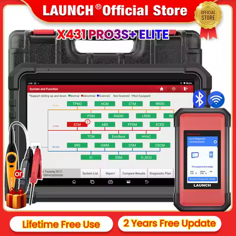 LAUNCH X431 PRO3S+ ELITE Smartlink Bidirectional Diagnostic Scan Tool with J2534 Coding CANFD DOIP F