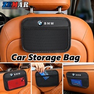 BMW Car Mesh Storage Bag Adhesive Storage Bag Car Seat Back Storage Box Car Interior Accessories for