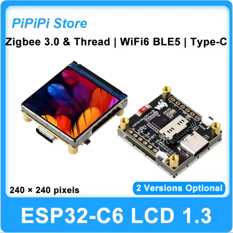 ESP32-C6 1.3 Inch LCD Development Board 240x240 IPS Supports WiFi 6 Bluetooth 5 Zigbee 3.0/Thread Ty