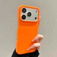 Borderless heat dissipation ultra-thin skin feel orange phone case suitable for iPhone 11 12 13 14 1