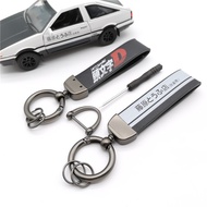 JDM Car Motorcycle Keychain Initial D Keyring PU Key Chain Pendant Key Ring Holder Accessories