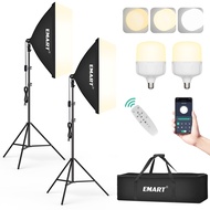 EMART Softbox Lighting Kit,20"x28" Soft Box Lights with 2X 50W 3000K-6500K LED Bulbs, Professional P