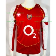 2004-2005 Arsenal Home Red Vintage Jersey S-XXL Adult Long Sleeve Jersey Quick Dry Sports Soccer Top