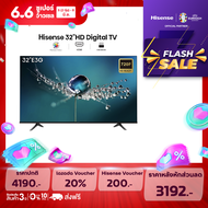 Hisense ทีวี 32 นิ้ว LED HD 720P TV ดิจิตอลทีวี/DVB-T2 /AV Inv/HDMI /USB 2.0 /Slim  (รุ่น 32E3G)
