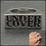 Silver 925 GOROS UNDERCOVER Square Letter Ring Street Hip-Hop Couple Accessories Carnival Party Gift